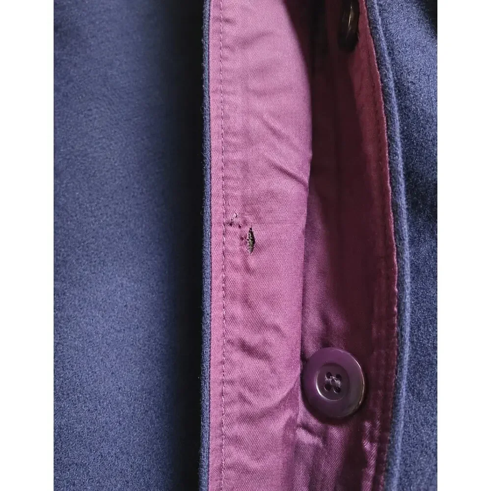 Vintage Steve by Searle Long Wool Coat Deep Purple Women’s 10 - Picture 6 of 10